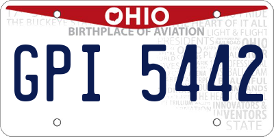 OH license plate GPI5442