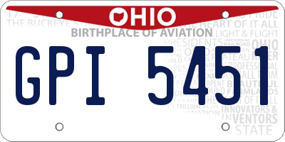 OH license plate GPI5451