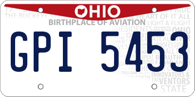 OH license plate GPI5453