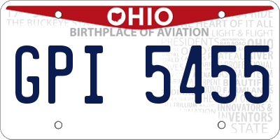 OH license plate GPI5455