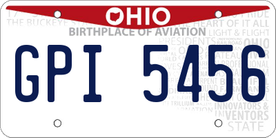 OH license plate GPI5456