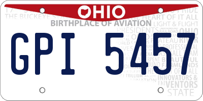 OH license plate GPI5457