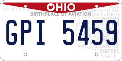OH license plate GPI5459