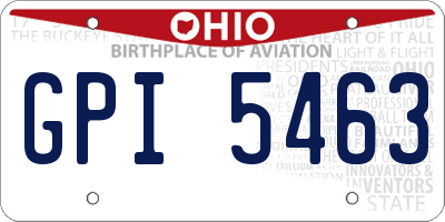 OH license plate GPI5463