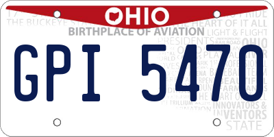 OH license plate GPI5470
