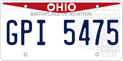 OH license plate GPI5475