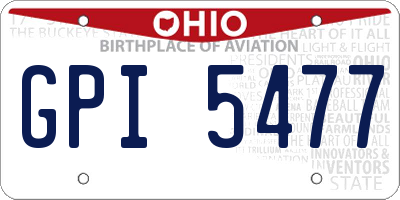 OH license plate GPI5477
