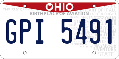 OH license plate GPI5491