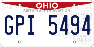 OH license plate GPI5494