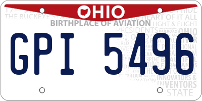 OH license plate GPI5496