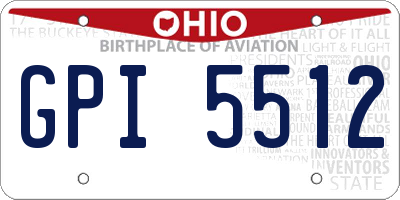 OH license plate GPI5512