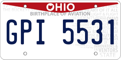 OH license plate GPI5531