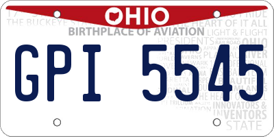 OH license plate GPI5545