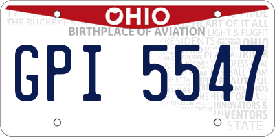 OH license plate GPI5547