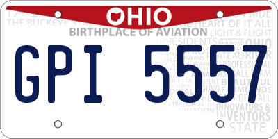 OH license plate GPI5557
