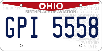 OH license plate GPI5558