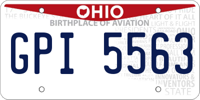 OH license plate GPI5563