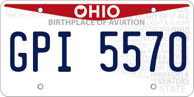 OH license plate GPI5570