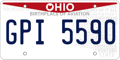 OH license plate GPI5590