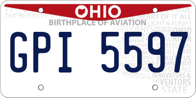 OH license plate GPI5597