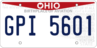 OH license plate GPI5601