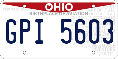OH license plate GPI5603