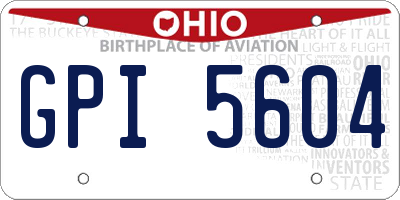 OH license plate GPI5604