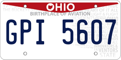 OH license plate GPI5607