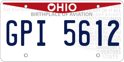 OH license plate GPI5612