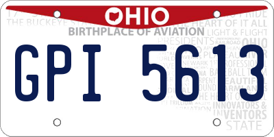 OH license plate GPI5613