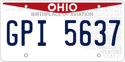 OH license plate GPI5637