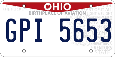 OH license plate GPI5653