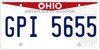 OH license plate GPI5655
