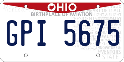 OH license plate GPI5675