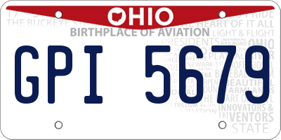 OH license plate GPI5679