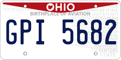 OH license plate GPI5682