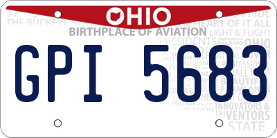 OH license plate GPI5683