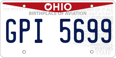OH license plate GPI5699