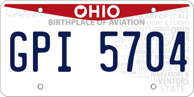 OH license plate GPI5704