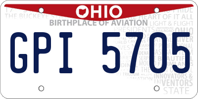 OH license plate GPI5705