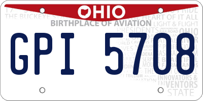 OH license plate GPI5708