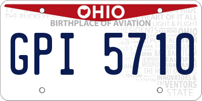 OH license plate GPI5710