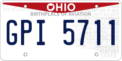 OH license plate GPI5711