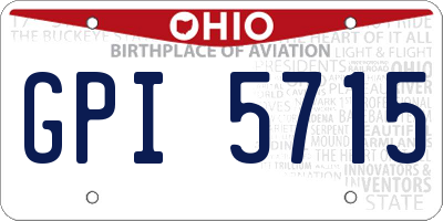 OH license plate GPI5715