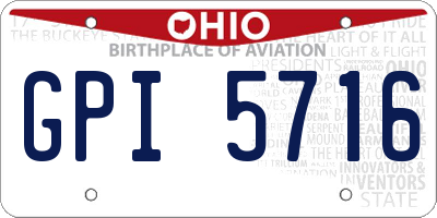 OH license plate GPI5716