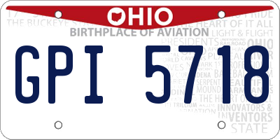 OH license plate GPI5718