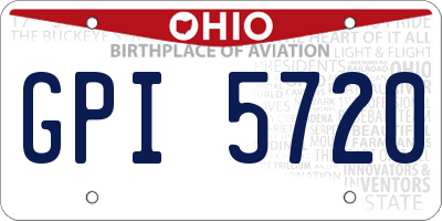 OH license plate GPI5720