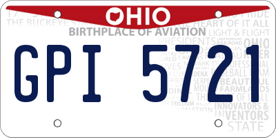 OH license plate GPI5721