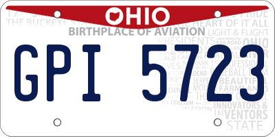 OH license plate GPI5723