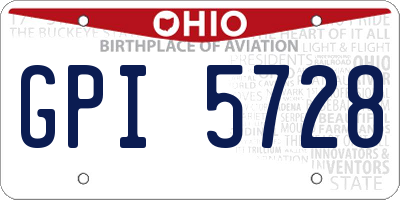 OH license plate GPI5728